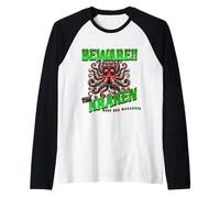 Beware The Kraken, Cryptids, Legend, Folklore Raglan Baseball Tee