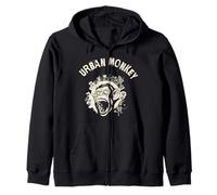 Beware The Urban Wild Monkey, Monkeys Are Loud Zip Hoodie