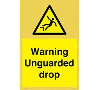 Beware Unguarded Drop Sign - 200x300mm - A4P