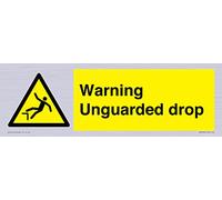 Beware Unguarded Drop Sign - 300x100mm - L31