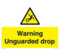 Beware Unguarded Drop Sign - 400x300mm - A3L