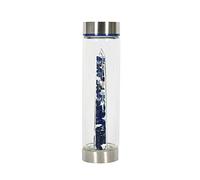 bewater Reusable gem Glass Water Bottle with a Chamber of Sodalite and Rock Crystal Gemstones at its core | Lead Free Glass | 500ml with a Wide Open Neck and Screw top lid. (bejoy Awareness)