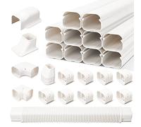 BEWAVE Air Conditioner Line Cover Kit, Decorative PVC Line Cover Kit for Mini Split Air Conditioners and Heat Pumps 3" Wx16.1' L