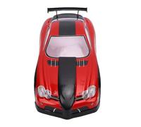 Bewinner 1/10 Scale RC Car Body Cover with Rear Wing for 26cm Wheelbase, Universal PVC Remote Control Car Cover Frame for Racing Cars (Red)