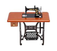 Bewinner 1:10 Scale Retro Miniature Sewing Machine Dollhouse Furniture | Vintage Sewing Machine Replica, Miniature Scene Decoration, Collectors And Enthusiasts, Wood And Alloy Build, Photography
