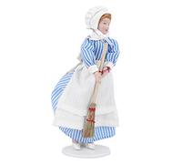 Bewinner 1:12 Scale Dollhouse Miniature Porcelain Doll - Articulated Chef Man Servant with Stand, Ceramic & Cloth, Poseable DIY Accessory (maid)