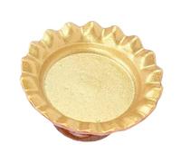 Bewinner 1:12 Scale Miniature Dollhouse Fruit Tray - 3 Pcs Gold Round Mini Fruit Plates for Home Decor, Kitchen & Room Box Display