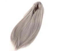 Bewinner 1/4 Doll Long Straight Wig with Bangs for 18.5-21cm Head, Synthetic Hair, High Temp Silk, Elastic Mesh, Grapefruit Pink (Gray)