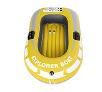 Bewinner 1 Person PVC Inflatable Kayak Canoe, 55kg Capacity | Inflatable Fishing Boat with Double Valves for Lake River Pool, Folding Rowing Air Boat