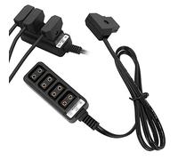 Bewinner 1 to 4 D-Tap Splitter Cable for Camera Power Supply, Spring Coiled Photography Power Cable with 4-Port D-Tap Female Receptacle, 10A Max Output, Expand for Wireless (straight line)