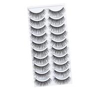 Bewinner 10 Pairs 3D Self-Adhesive Fake Eyelashes, Soft & Artificial Lashes for Everyday Makeup, Reusable Fiber Lashes