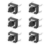 Bewinner 100pcs Tactile Push Button Switch, Momentary Mini Micro Tact Switch 6x6x5mm Self-Resetting for PCB, DC12V 50mA - Long Life Reliable Accessory