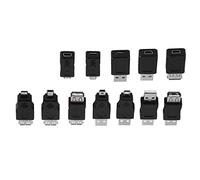 Bewinner 12 Pcs Multiple USB2.0 Adapters Micro/Mini Male Female Converters Connectors F/M Changer Adapter Converter USB Male to Female Adapters for Computer Tablet PC Mobile Phone