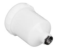 Bewinner 125ml Spray Gun Cup Replacement for Painting Spray Guns, Plastic Paint Cup with 15mm Female Thread Stainless Steel Connector, Proof Top Cover for Easy Filling and Cleaning,