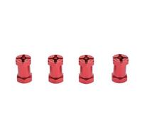 Bewinner 12mm Hex Hub Extension Adapters with Nuts Aluminum Alloy RC Car Wheel Hub for Stability and Reliability for 1/10 RC Car 4pcs Set (Red)