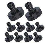 Bewinner 15mm Thread Adapter 10 Pack Plastic Sealable Durable Hose Connector for Garden Watering G3/4 Female Thread Nipple Interface Garden Accessories (1 inch internal)