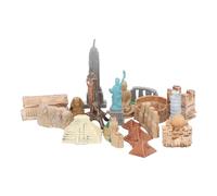 Bewinner 17PCS Miniature Ancient Buildings Toys Set, Egyptian Pyramid Model Kit, World City Miniatures for Kids Educational Play