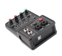 Bewinner 2 Channels Audio Mixer Mixing Console, DJ Sound Controller Interface with USB Soundcard, USB 48V Power Compact Sound Mixing Console for Music Recording Karaoke
