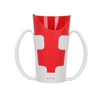 Bewinner 2 Pcs Nosey Cup U-Shaped Spillproof Nose Cut Out Drinking Cup with Easy Grip Handles Holder, Special Slanted Opening Stable Handle Slot Nose Friendly Cutout Design for Limited