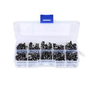 Bewinner 200PCS Tact Switch Kit, 10W Flick Interrupter Micro Switch Assortment, 6x6mm Tactile Push Button for Industrial Accessory Hardware Parts, Variety Pack of 10 Sizes (2009cs)
