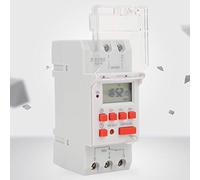 Bewinner 24V DC 30A Programmable Timer Switch, Weekly LCD Digital Time Relay, 16 ON/OFF Daily Countdown Timer, DIN Rail Mountable Automatic Controller for Lights and Electrical Equipment