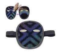 Bewinner 28x32 Pixels LED Mask with Gesture Sensing for Halloween Costumes, Rechargeable Unisex LED Light Up Face, Transforming Mask Including 30 Images & 40 Animations