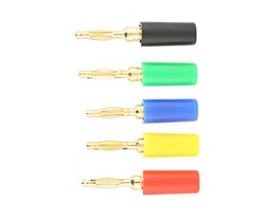 Bewinner 2mm Banana Plug Jack 20 Pcs Set Mixed Colors Test Probes Connector for Amplifier Speaker Wire - High Durability Signal Transfer, Red Green Yellow Blue Black