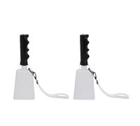 Bewinner 2Pcs 9in Cowbells with Wrist Strap, Super Loud Metal Hand Bell for Sporting Events, Football Games, School Cheering, Percussion Instruments, White