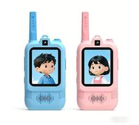 Bewinner 2PCS Kids Video Walkie Talkies with Dual Cameras, 2 Inch Screen Rechargeable Two Way Radio Set, 500m Range Wireless Video Intercom Toy for Boys Girls Age 3-12