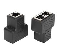 Bewinner 2pcs RJ45 Ethernet Splitter 1 to 2 Ways, Internet Splitter for Router TV Box Video Camera Computer, Cat5e/Cat6 Network Cable Adapter, Connect Two Devices One Cable