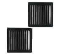 Bewinner 2pcs Square Aluminum Soffit Vent Grille with Screen for Attic | Louvered Air Vent Cover, Outdoor Wall Ventilation, 6x6 Inch Mesh Grille, Residential Exhaust Intake, Easy Mount Kit