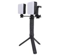 Bewinner 2PCS Video Light 5600K Dimmable with Stand & Phone Clamp/Holder, Portable Photography Lighting Kit for Selfie, Vlogging, Recording, Rechargeable & Adjustable Brightness