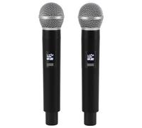 Bewinner 2Pcs Wireless VHF Microphone System with Receiver, Dual Handheld Cordless Mic for Karaoke Singing, Speech, Wedding, 10 Channels Noise Canceling, 30m Range