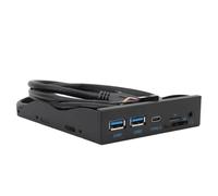 Bewinner 3.5 Inch Front Panel Hub, 6 Ports Internal Metal USB Hub, 2xUSB 3.0, USB C, 3.5mm, SD/TF Internal Card Reader, 5Gbps Floppy Drive Panel for XP 7 8 10 11 2003 for LINUX