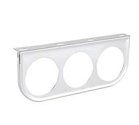 Bewinner 3-Hole Gauge Mount Bracket for 52mm/2in Gauges, Triple Gauge Pod Holder for Car Dashboard, Universal Iron Instrument Panel Shell (Silver)