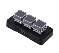 Bewinner 3 Keys Mechanical Keypad Customizable Shortcut Keypad for Universal Computer Use with Wired and Bluetooth Modes (Black)