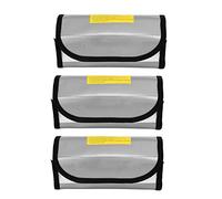 Bewinner 3 Pcs LiPo Battery Safe Bag Fireproof Explosion Proof High Temperature Resistant Storage Guard Pouch for Charging, Transport, Home Workshop