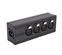 Bewinner 3 Pin XLR 1 Male to 4 Female Splitter Box, 4 Way Balanced Converter for Mixer Microphone PA System - One Input to Output, Durable Aluminum Alloy, Plug and Play for Live
