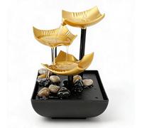 Bewinner 3 Tier Tabletop Water Fountain, Indoor Waterfall Meditation Fountain with Irregular Stones and Decorative LED Light