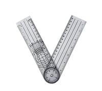 Bewinner 360 Degree Angle Finder Ruler, Foldable Flexible Clear Protractor for Measurement, 14 Inch & CM Scale, Semi-Transparent PVC for Students, Artists, Engineers