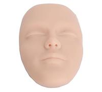 Bewinner 3D Silicone Makeup Practice Face Board for Beginner, Reusable Cosmetic Mannequin Face with 7PCS Brushes, Medium Skin Color Makeup Training Kit, Portable Practice (Medium Skin Color)