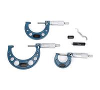 Bewinner 3Pcs Micrometer Set 0-75mm, Bearing Steel Outside Diameter Micrometer, High Accuracy Measurement Tool with Calibration Rod and Wrench, Wear Resistant Micrometers 0-25mm 25-50mm