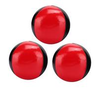 Bewinner 3PCS Red Black PU Leather Juggling Balls Set - Portable EPS Fine Colloidal Particle, Professional Performance, Entry Level Beanbag Jugglers, Soft Tear Proof Smooth