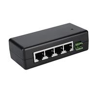 Bewinner 4 Port PoE Injector DC9V-48V Passive PoE Power Adapter for IP Camera, Power Supply IEEE802.3af/at 10/100Mbps RJ45 LAN, 4&5(+) 7&8 Midspan