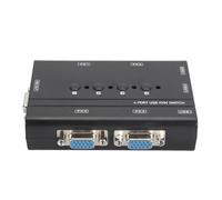 Bewinner 4 Port USB VGA KVM Switch for 4 PC Sharing 1 Display 3 USB Devices - Supports 1920x1440, Plug and Play, Includes Cables for Keyboard Mouse Printer - for Office, Home, Teaching