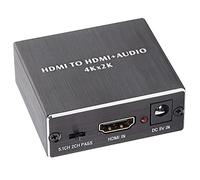 Bewinner 4K*2K Splitter Extractor Converter, to +SPDIF+3.5mm Output, Extractor for Soundbar Home Theater, 1 Input 3 Output HDCP 1.4