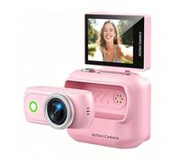 Bewinner 4K Magnetic Action Camera, Tiny Action Cam Flip Screen Camera, Wireless Magnetic Detachable Sports Cam Compact Small Sports 2.0in Touch Screen Dual Battery (Pink)