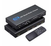 Bewinner 4K Splitter 4 In 1 Out, Switches Selector Box with Remote Control, 1x4 Power Signal Screen Distributor for TV, PC, DVD Player, Projectors