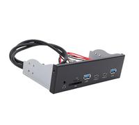 Bewinner 5.25 Inch USB3.2 GEN1 Front Panel Hub, 2 USB Ports 2 Type C Ports Headphone Jack Optical Drive Bay Panel with GL3523 Chip, for XP 7 8 10 11 2003 OS X Systems