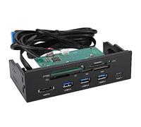Bewinner 5.25" Internal Card Reader PC Front Panel, Multifunction USB 3.0 Hub, ESATA & 6 Card Slots Support M2 MSO MS XD 64GB CF, High Speed Data Transfer for Desktop Computer Drive Bay
